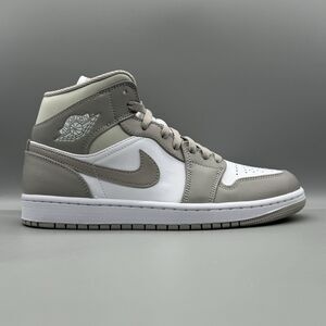 Nike Air Jordan 1 Mid Men's Size 8 College Grey Light Bone-White 554724-082